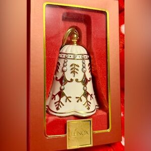 Lenox Elegant White and Gold Holiday Bell Ornament